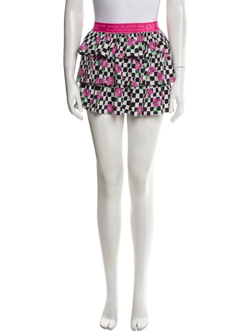 Off-White Girls' Checkerboard Floral Skirt