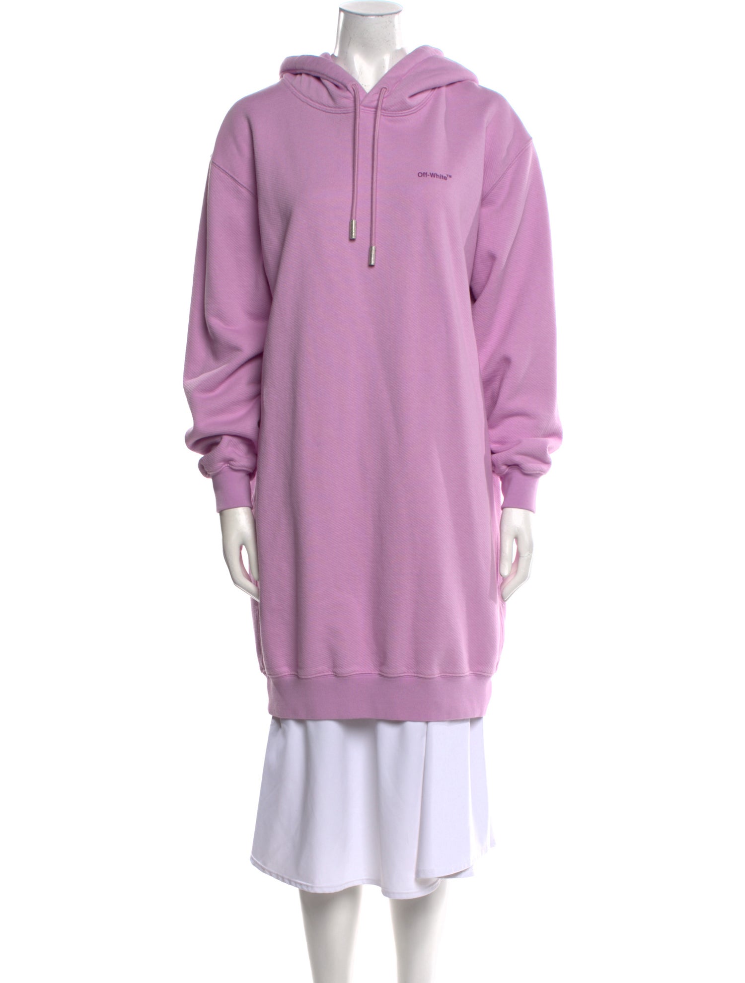 Off-White 2022 Diagonal Hooded One Piece Dress Sweatshirt