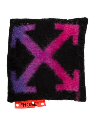 Off-White Black Gradient Mohair Throw Pillow