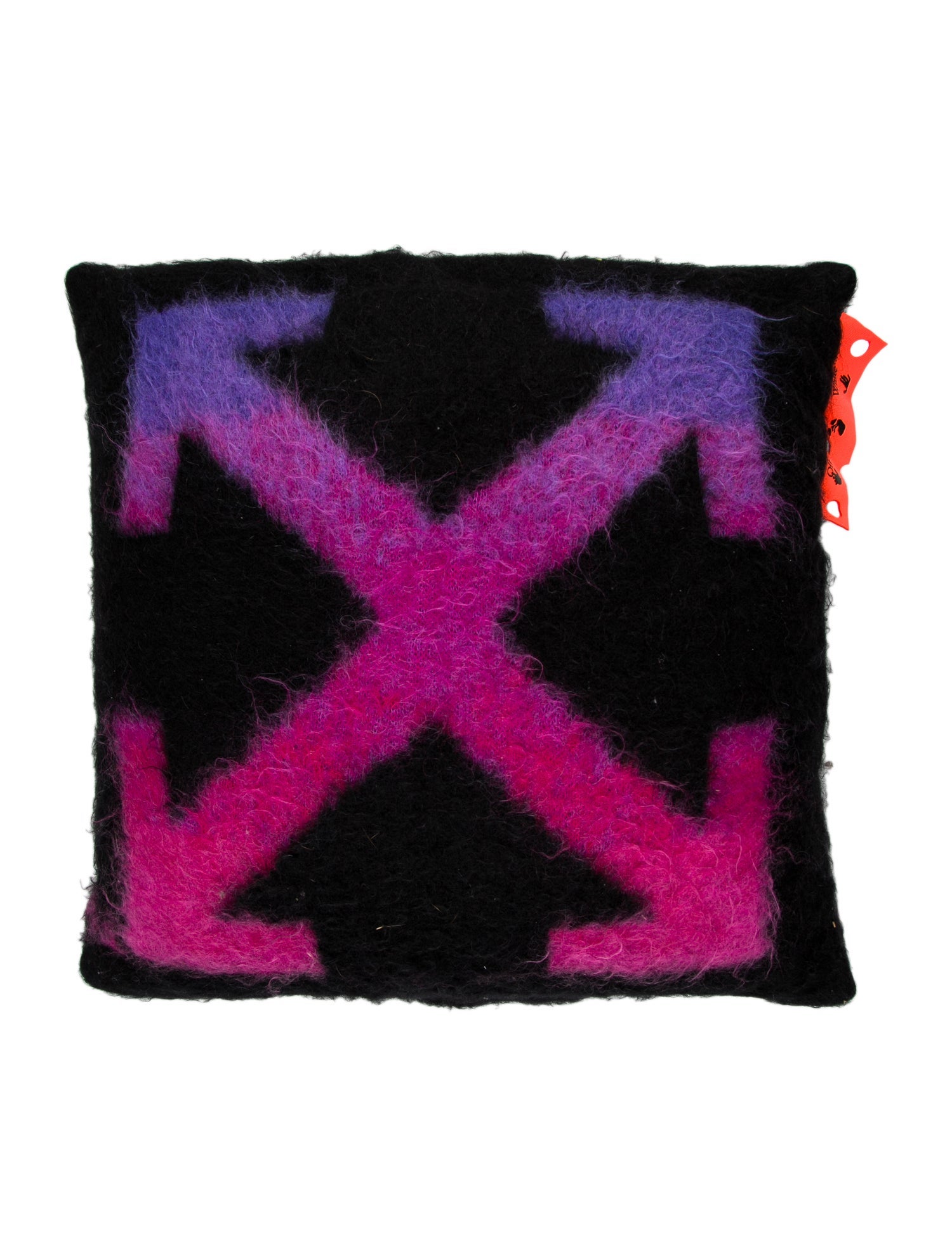 Off-White Virgil Abloh Black Gradient Mohair Throw Pillow