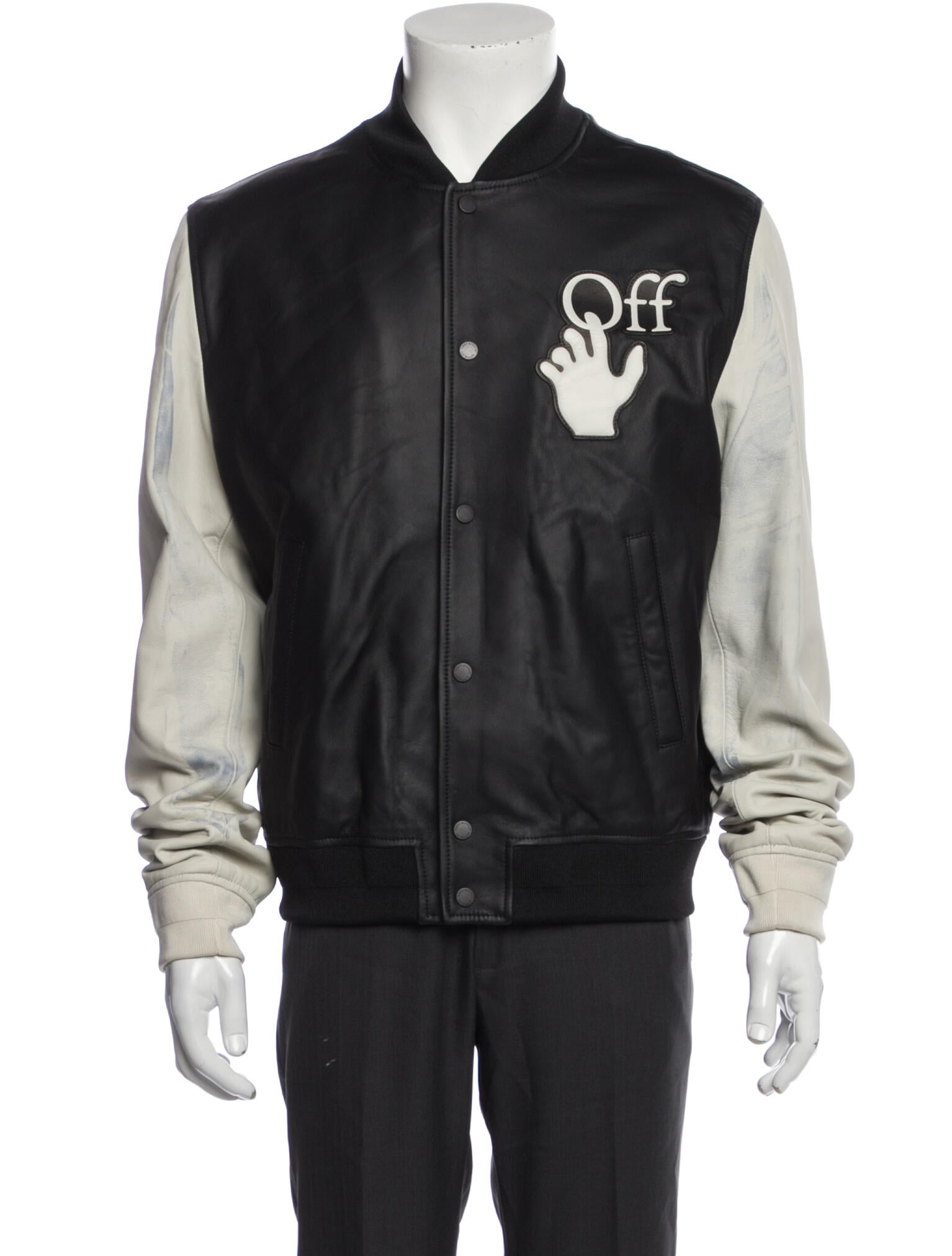 Off-White 2022 Signature Logo Varsity Jacket