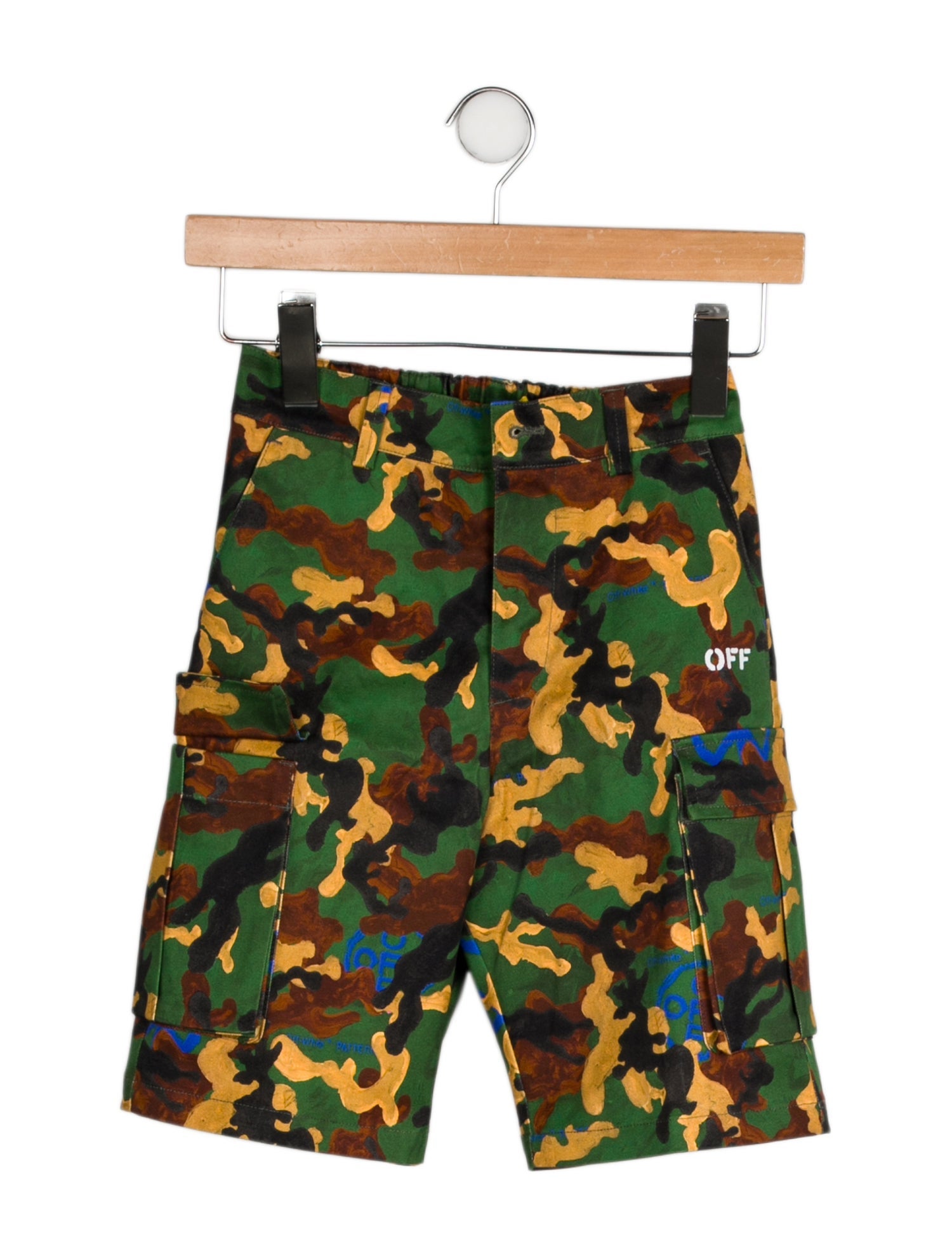 Off-White Kids' Peace Camo Cargo Shorts w/ Tags