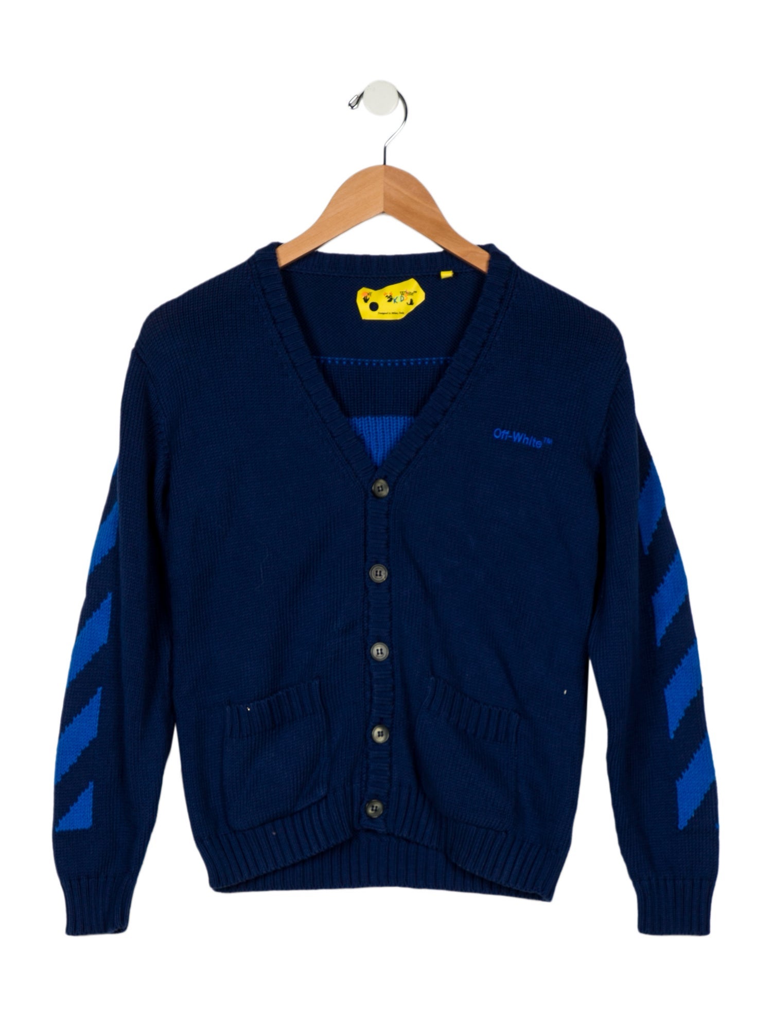 Off-White Boys' Woven Logo Cardigan