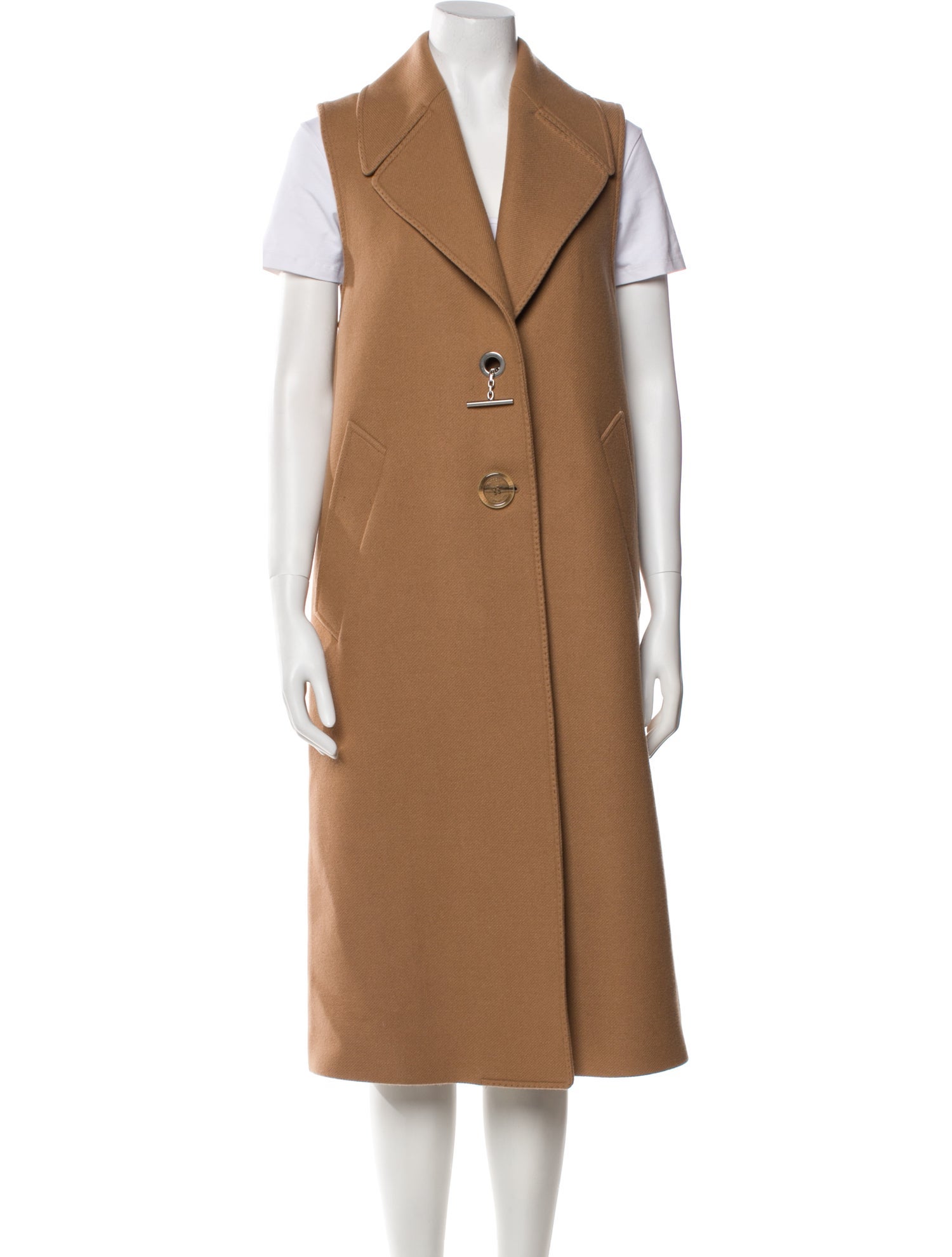 Off-White Sleeveless Virgin Wool Coat