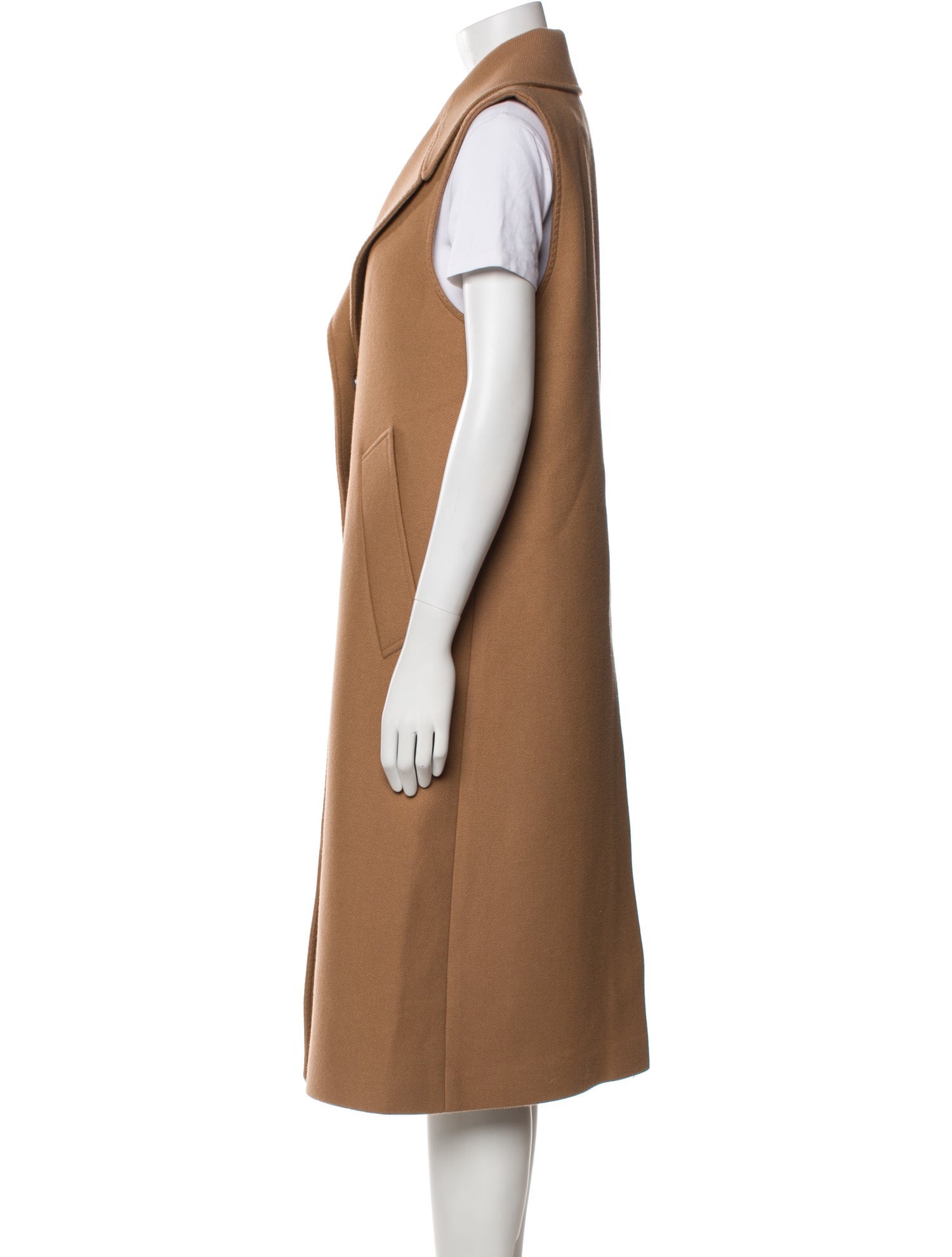 Off-White Sleeveless Virgin Wool Coat