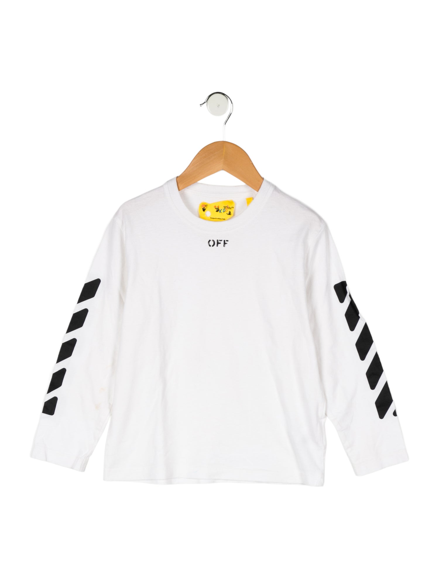 Off-White Kids Diagonal Printed Long Sleeve T-Shirt