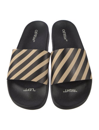Off-White Diagonals PVC Slides