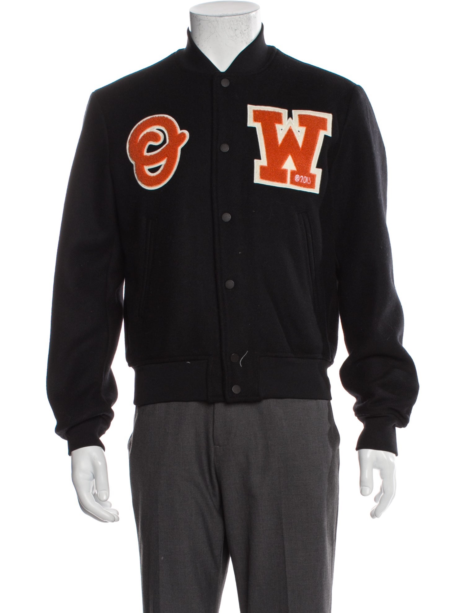 Off-White Logo Wool Varsity Jacket w/ Tags