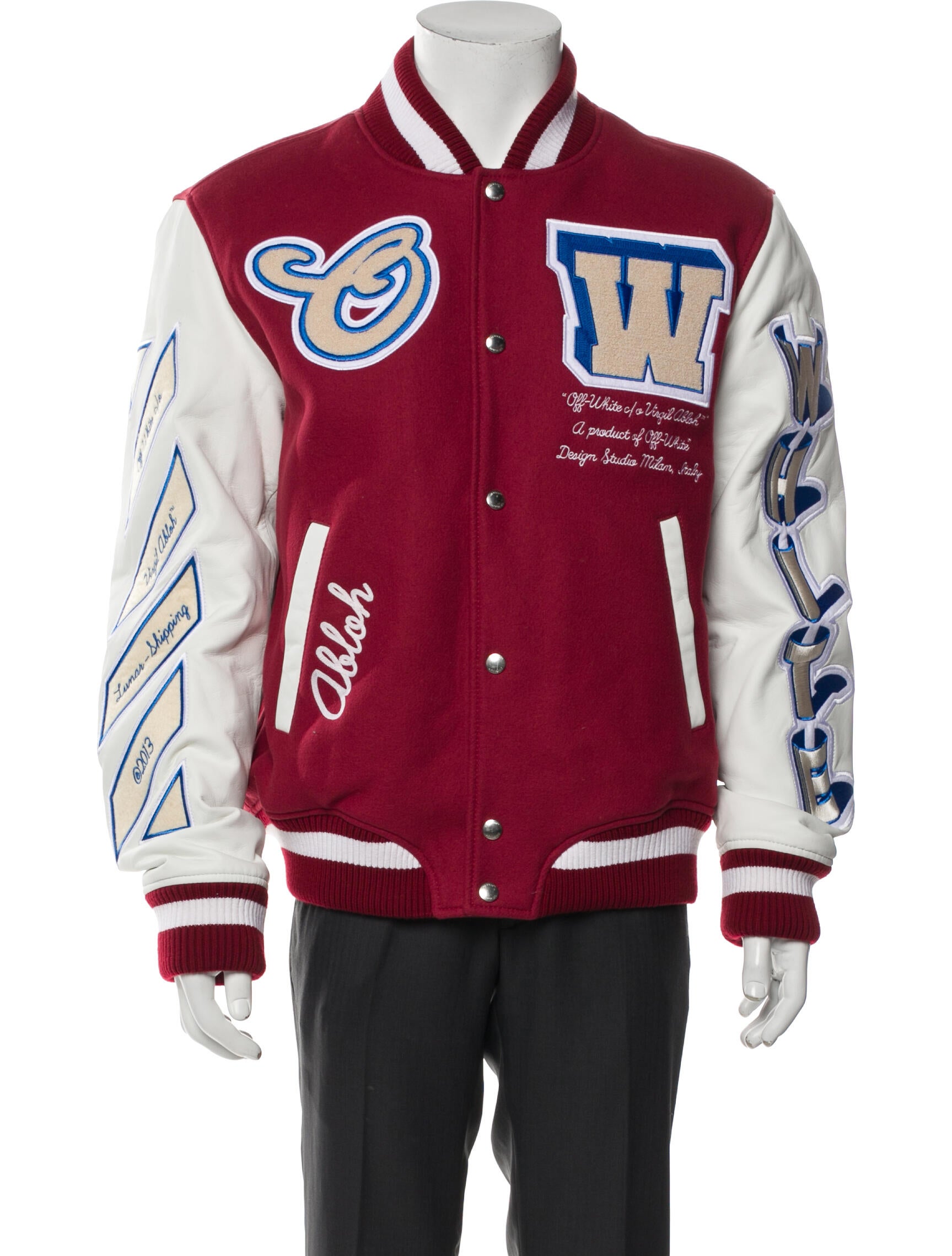 Off-White 2023 Leather Varsity Jacket