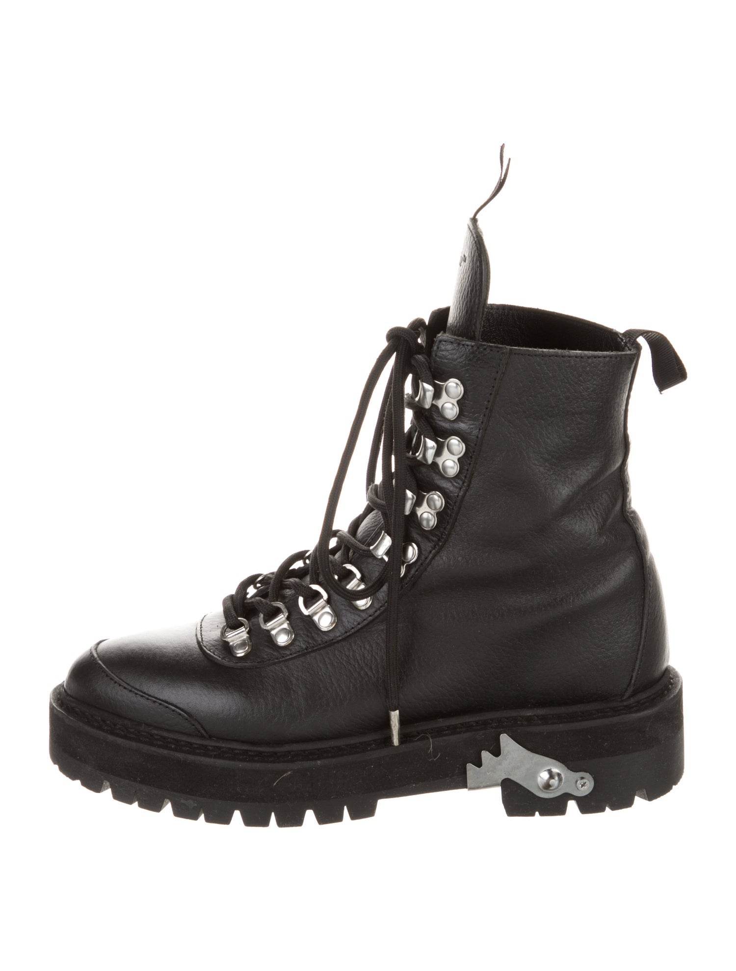 Off-White Leather Hiking Leather Hiking Boots