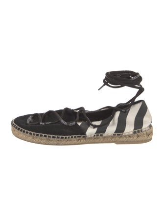 Off-White Canvas Striped Espadrilles