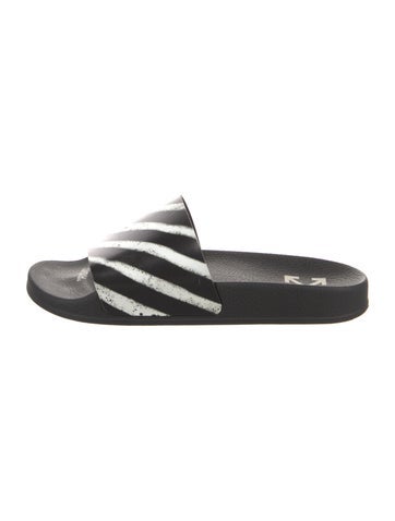 Off-White Sandals Spray Diagonals Rubber Slides IT 38 | 8