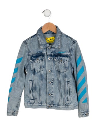 Off-White Kids Diagonal Stripe Denim Jacket