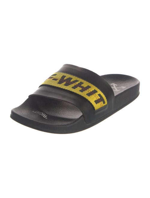 Off-White Leather Patterned Slides