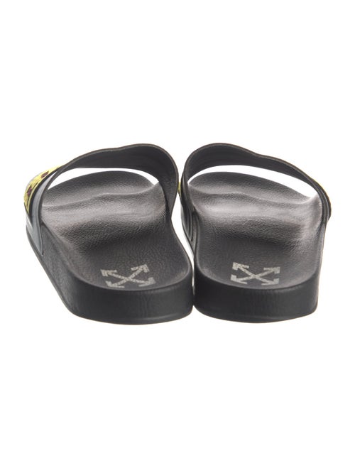 Off-White Leather Patterned Slides