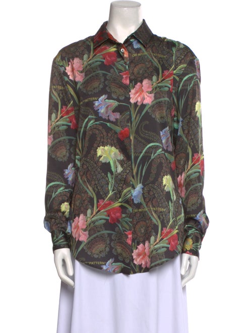 Off-White 2018 Floral Print Button-Up Top