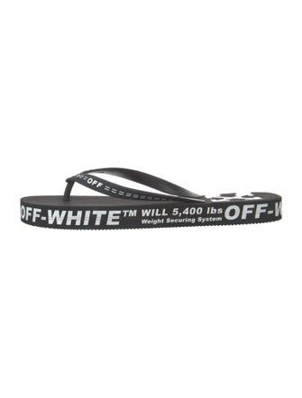 Off-White Rubber Graphic Print Flip Flops