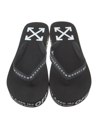 Off-White Rubber Graphic Print Flip Flops
