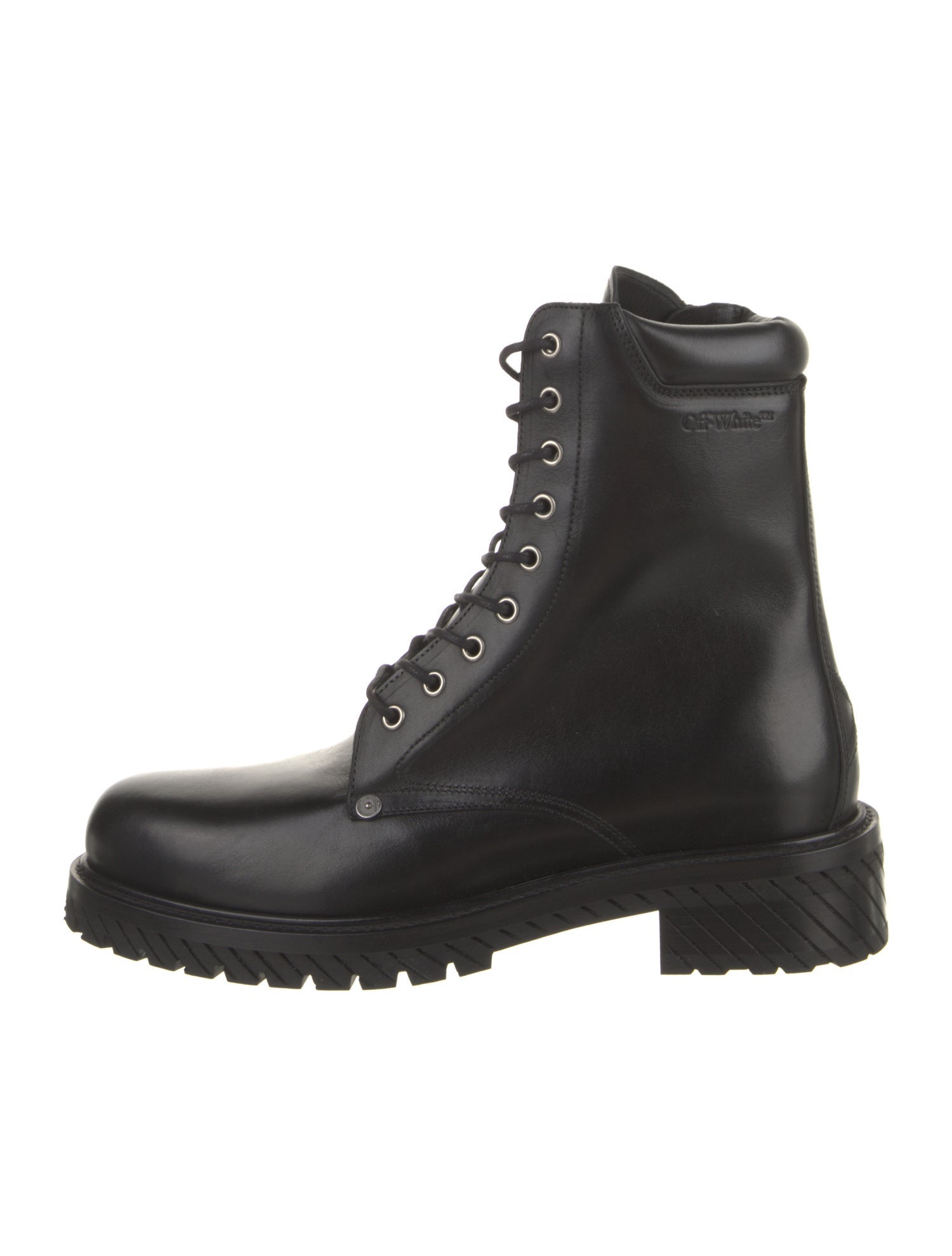 Off-White Leather Combat Boots