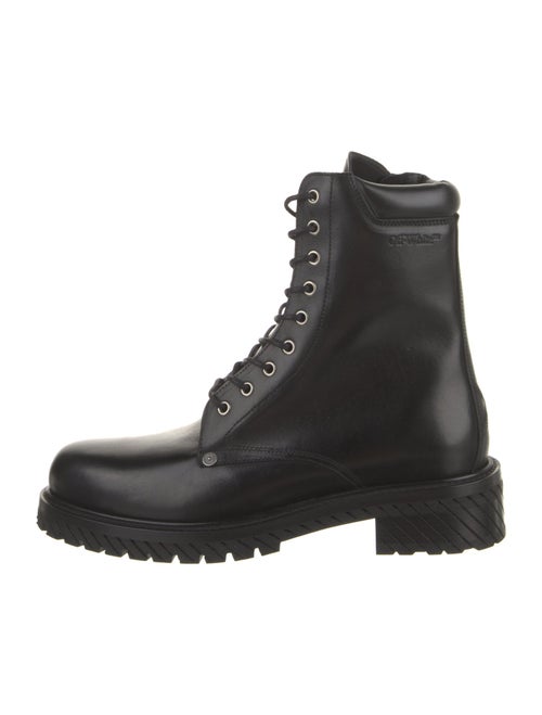 Off-White Leather Combat Boots