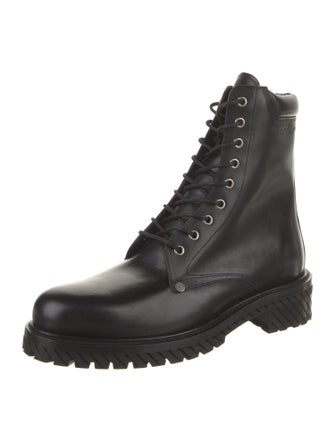 Off-White Leather Combat Boots