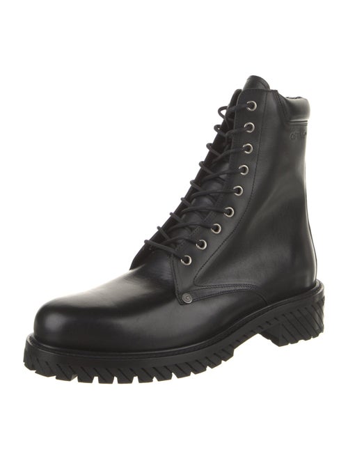Off-White Leather Combat Boots