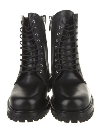 Off-White Leather Combat Boots
