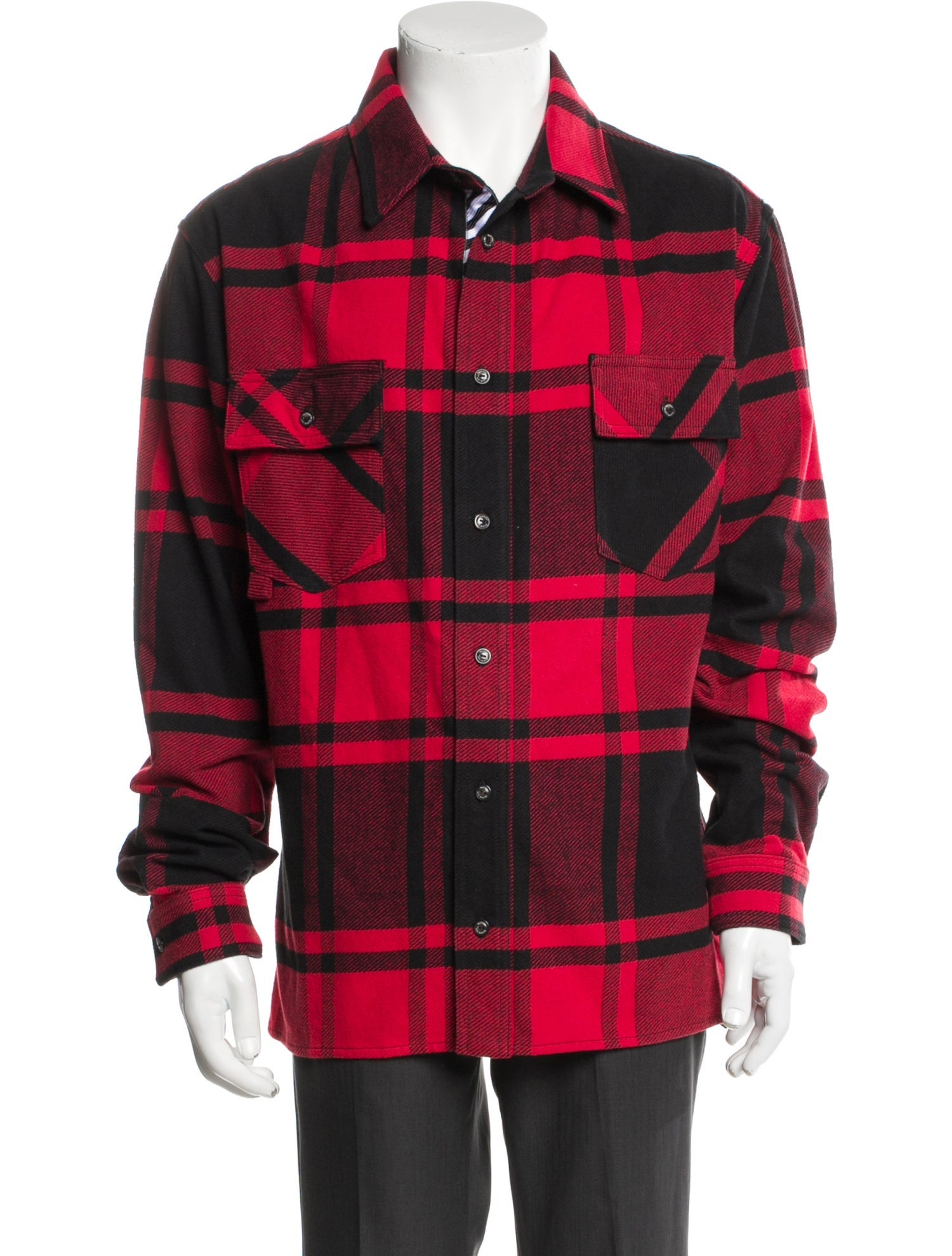 Off-White 2019 Plaid Print Peacoat
