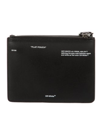 Off-White Leather Diagonals Double Flat Pouch