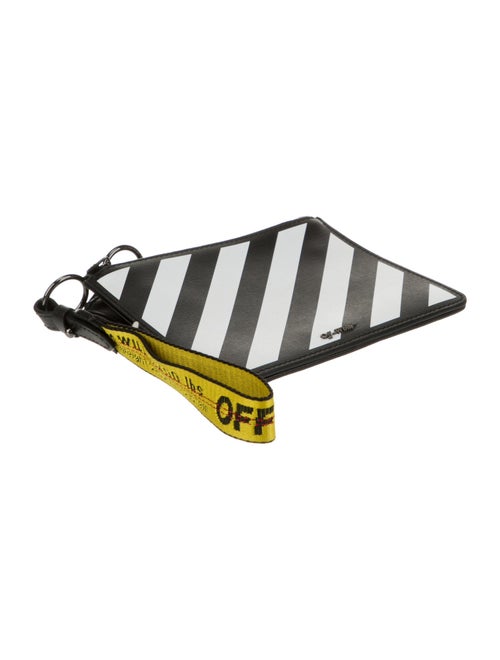 Off-White Leather Diagonals Double Flat Pouch