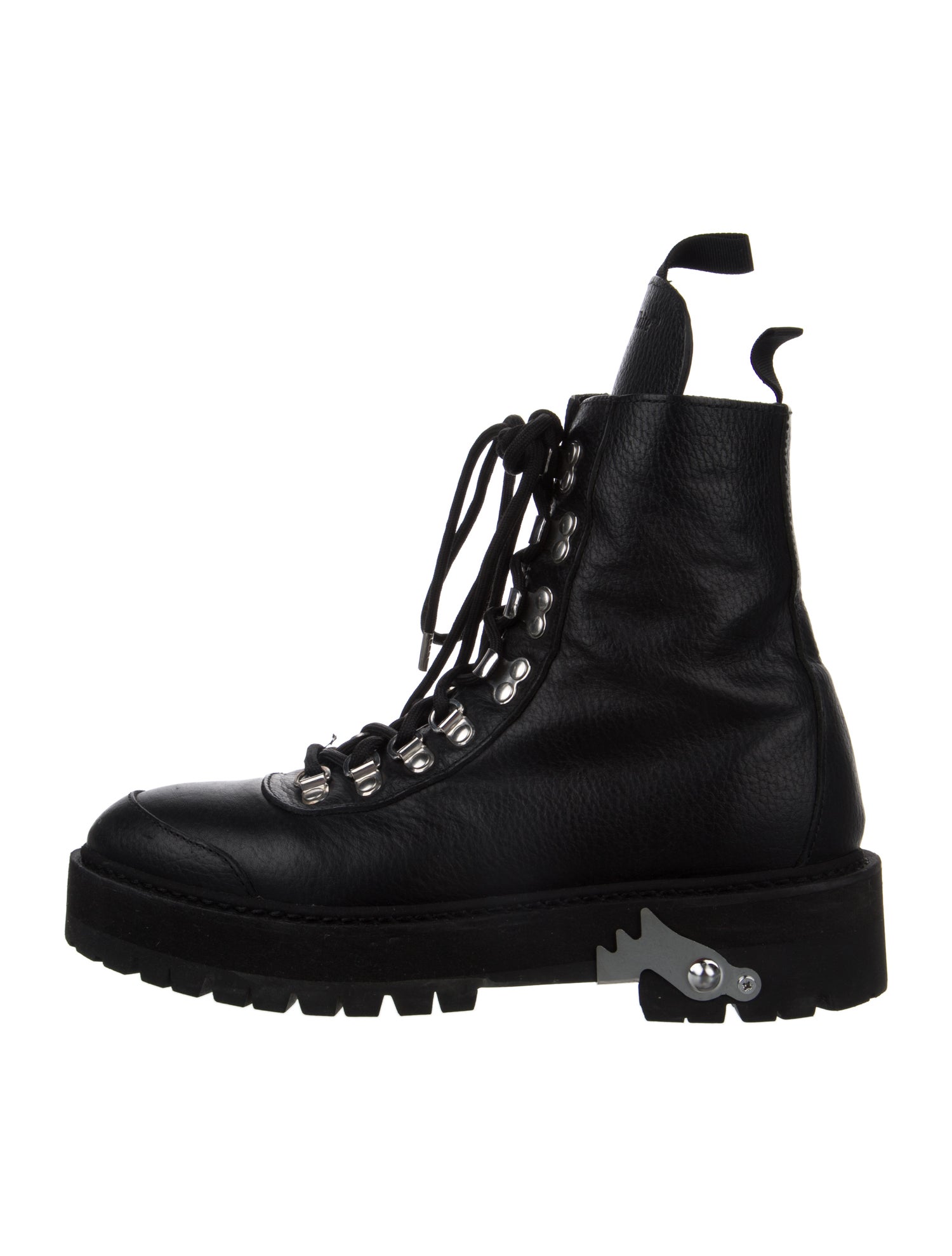 Off-White Leather Combat Boots