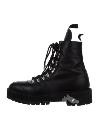 Off-White Leather Combat Boots