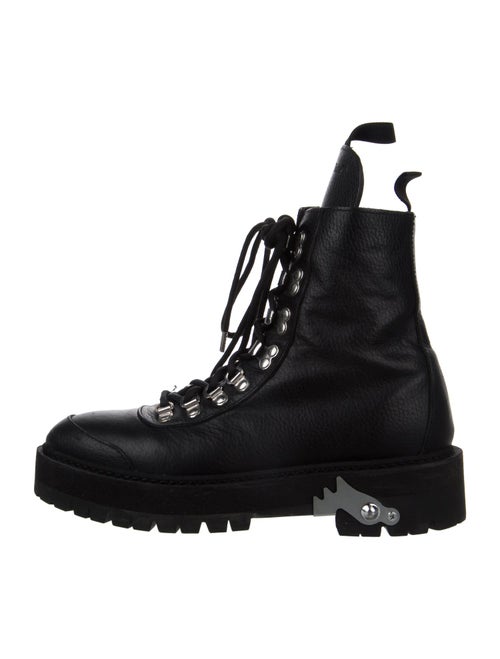 Off-White Leather Combat Boots