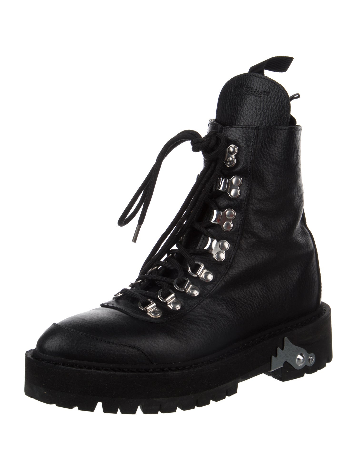 Off-White Leather Combat Boots