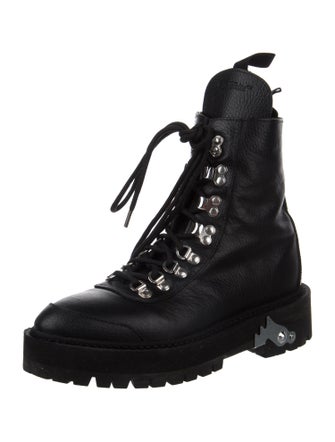 Off-White Leather Combat Boots