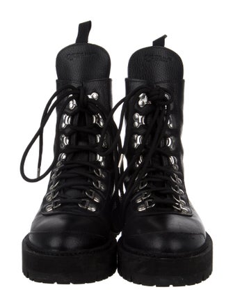 Off-White Leather Combat Boots