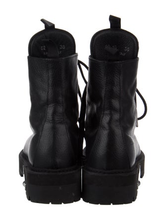 Off-White Leather Combat Boots