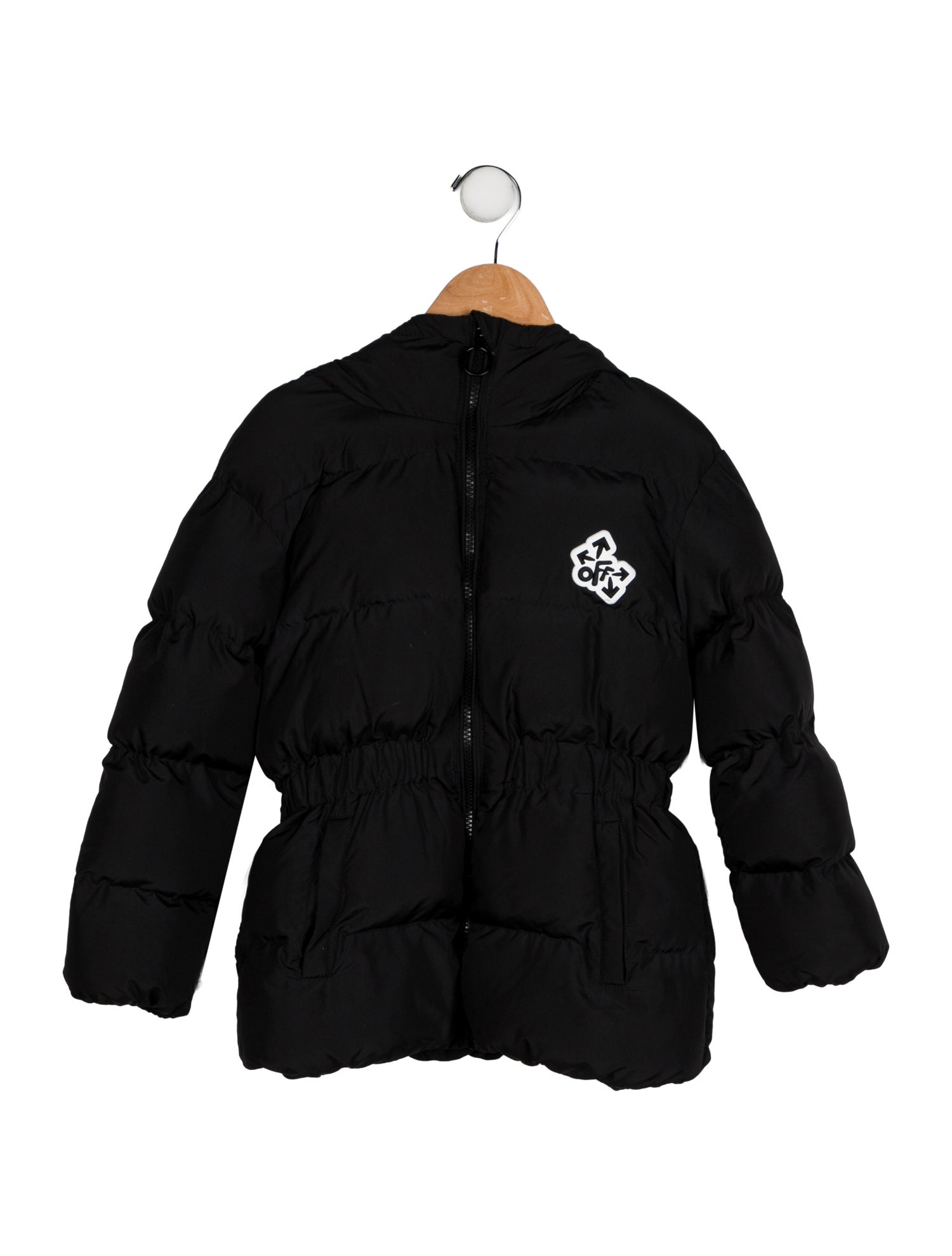 Off-White Logo Patch Hooded Puffer