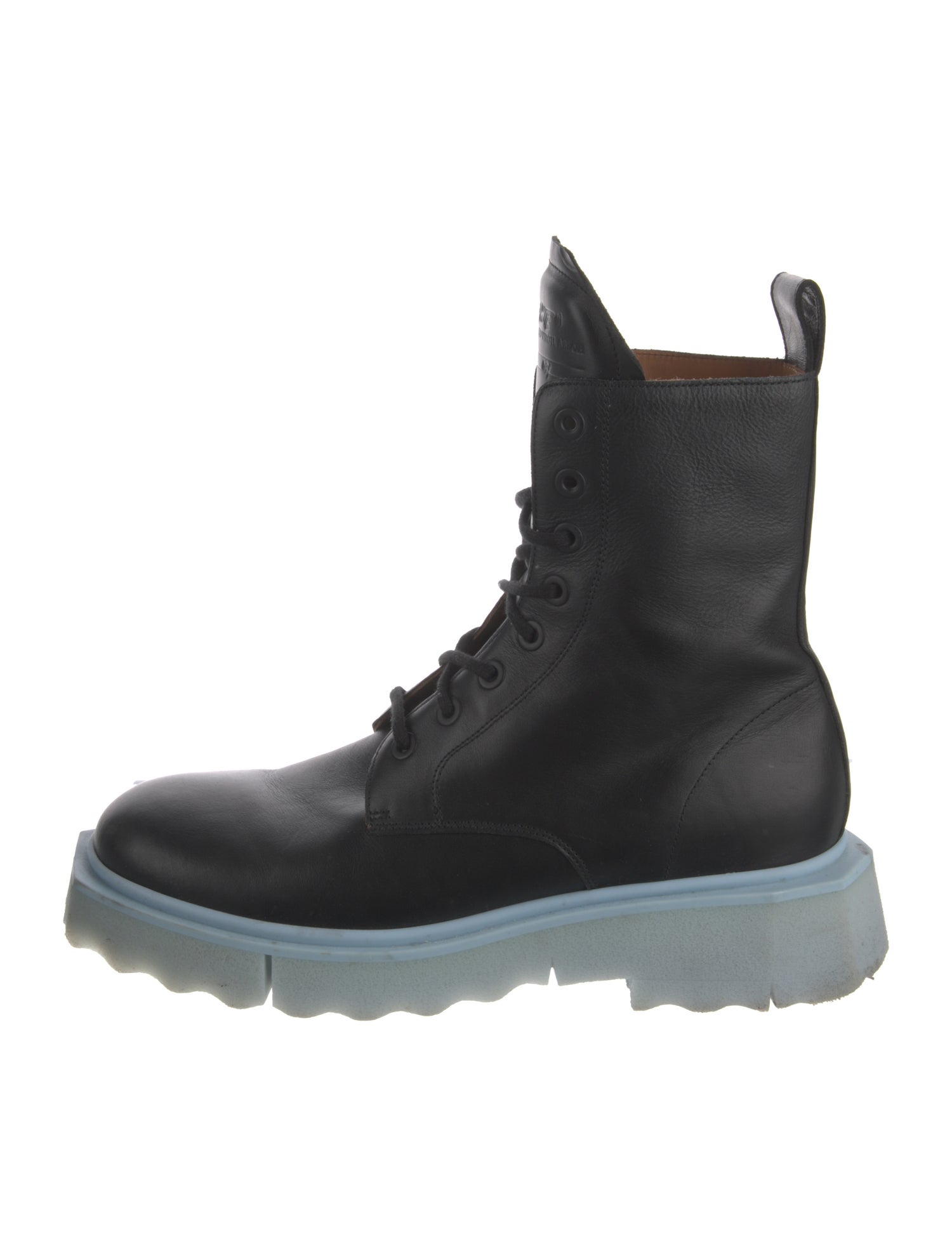 Off-White Leather Lace-Up Boots