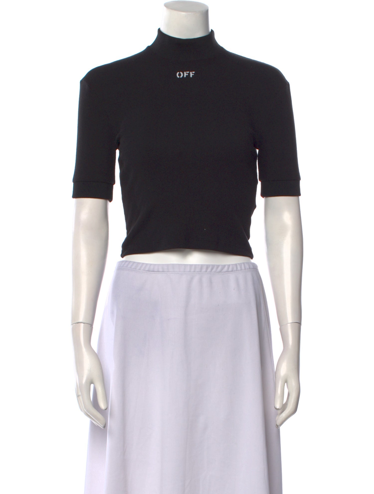 Off-White 2019 Mock Neck Crop Top