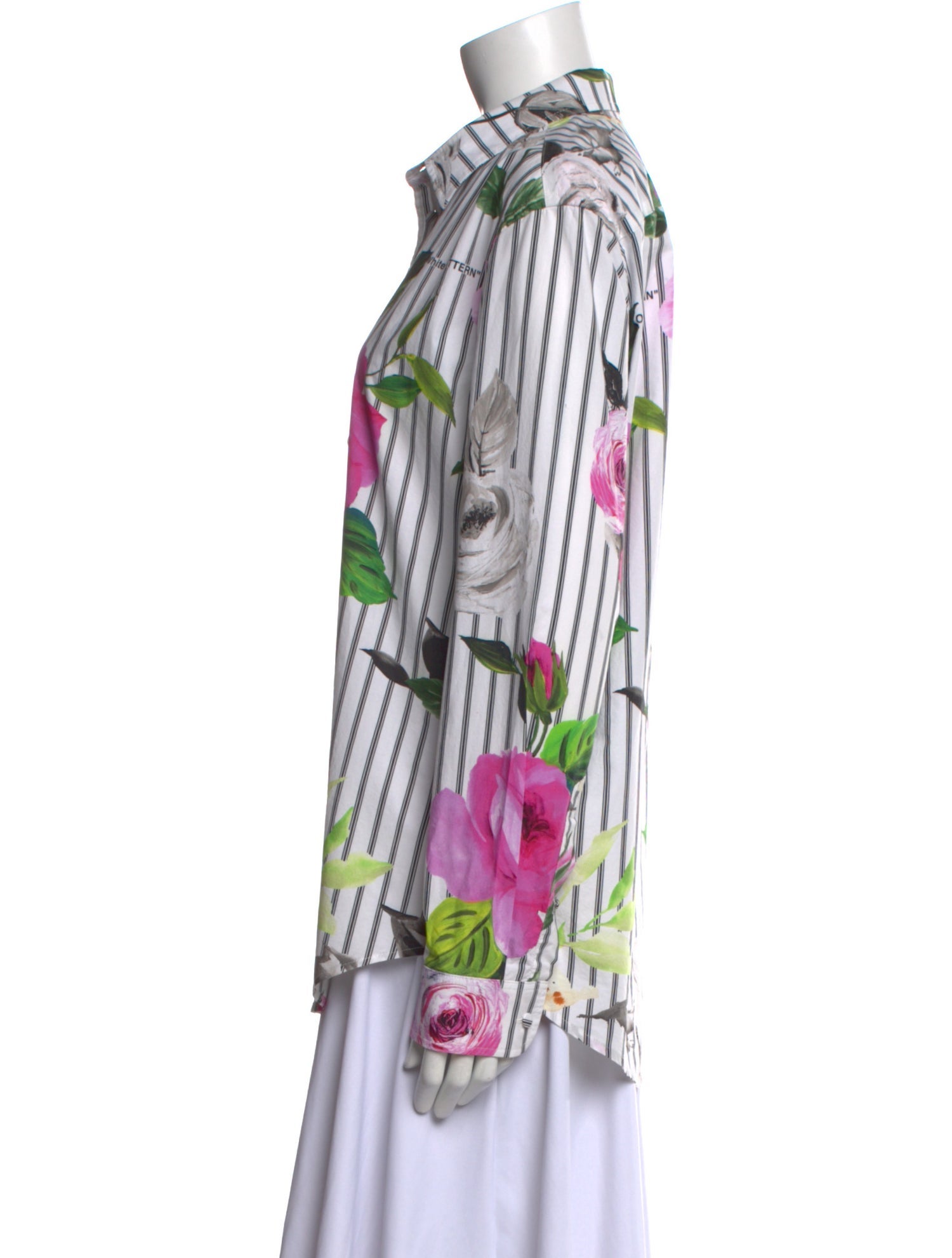 Off-White 2018 Floral Print Button-Up Top