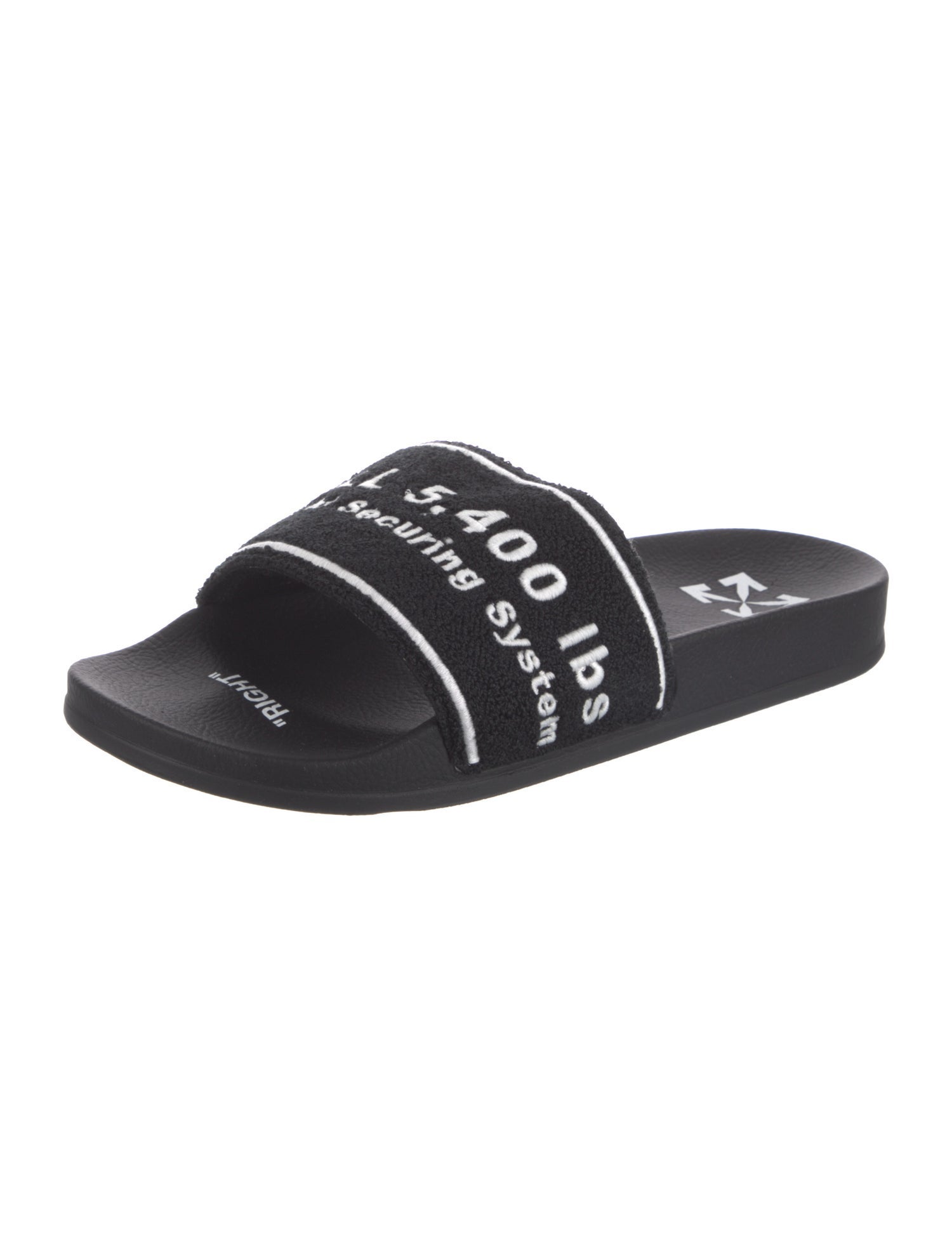 Off-White Terry Cloth Printed Slides