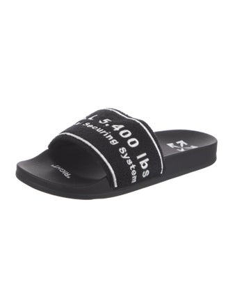 Off-White Terry Cloth Printed Slides