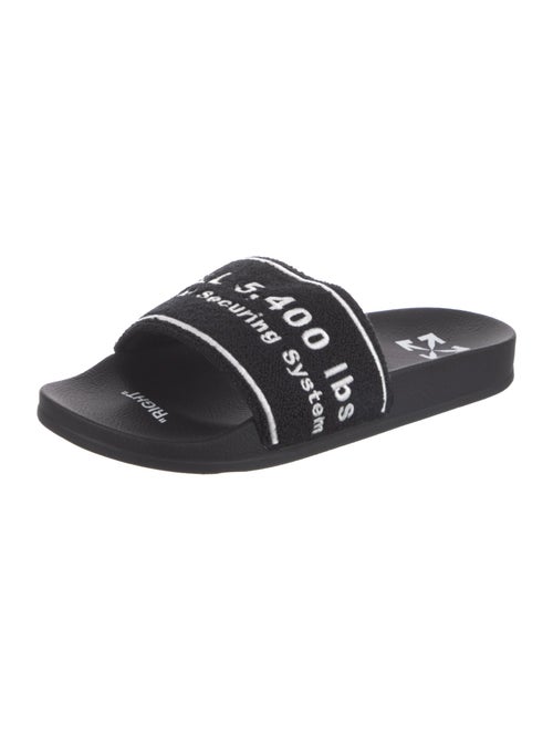 Off-White Terry Cloth Printed Slides