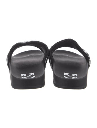 Off-White Terry Cloth Printed Slides