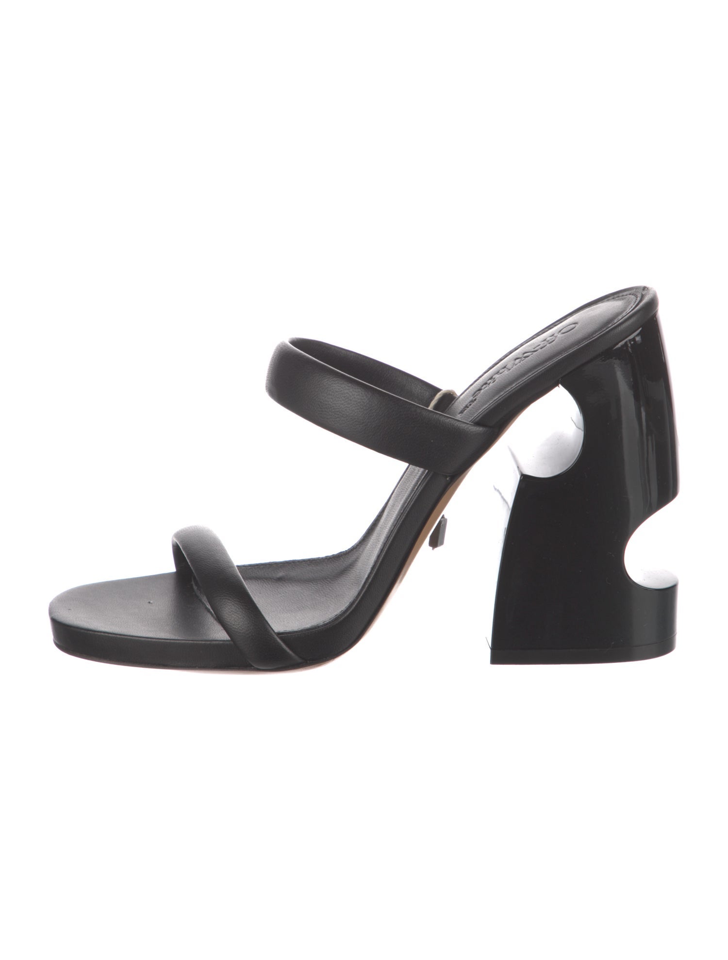 Off-White Meteor Block Leather Slingback Sandals