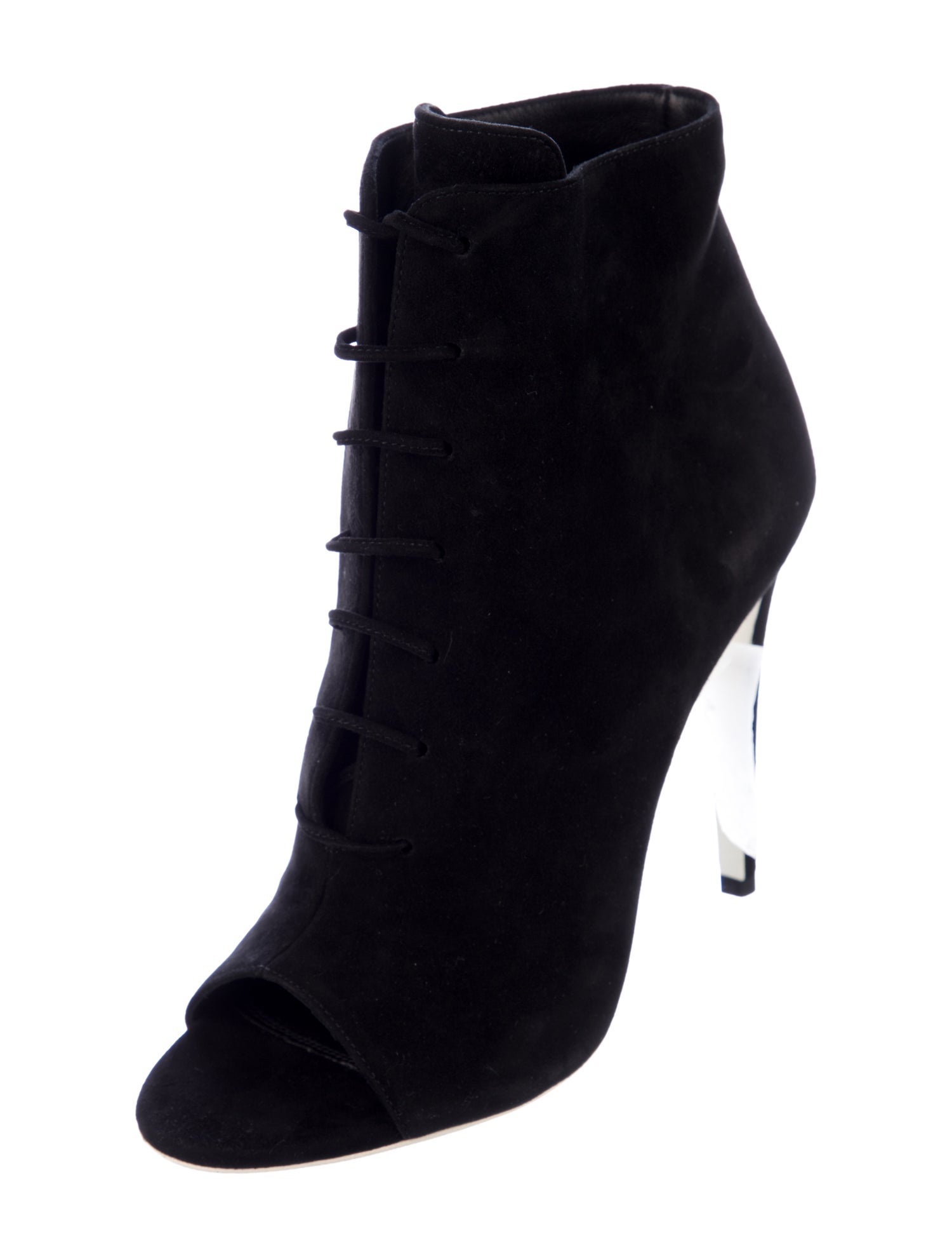 Off-White Suede Lace-Up Boots