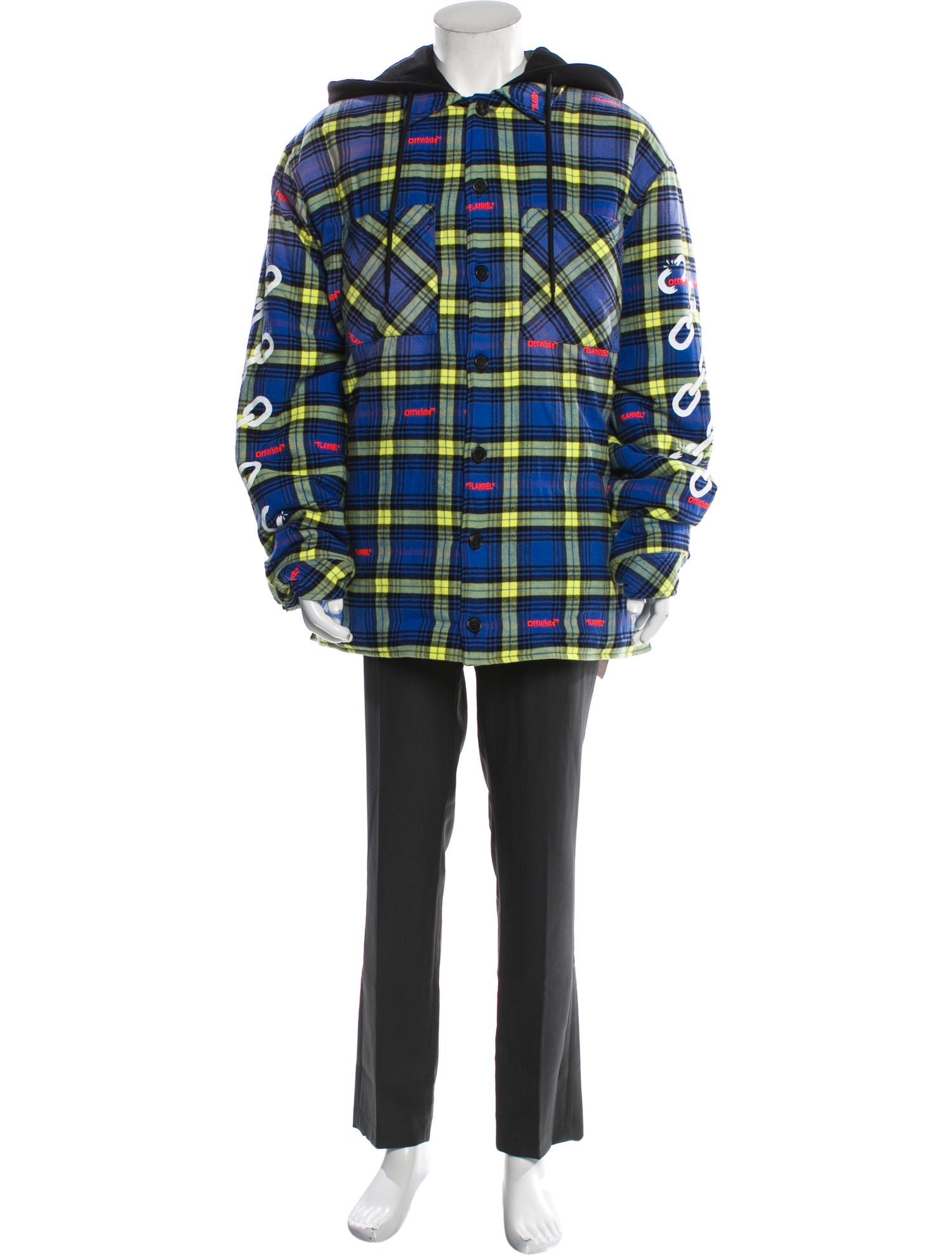 Off-White 2022 Plaid Print Parka w/ Tags