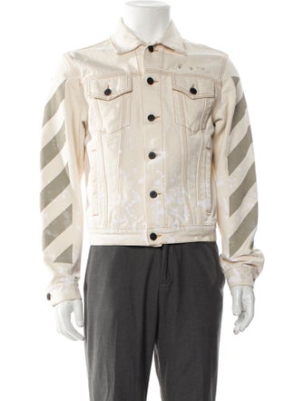 Off-White 2020 Diagonals Splatter Trucker Jacket