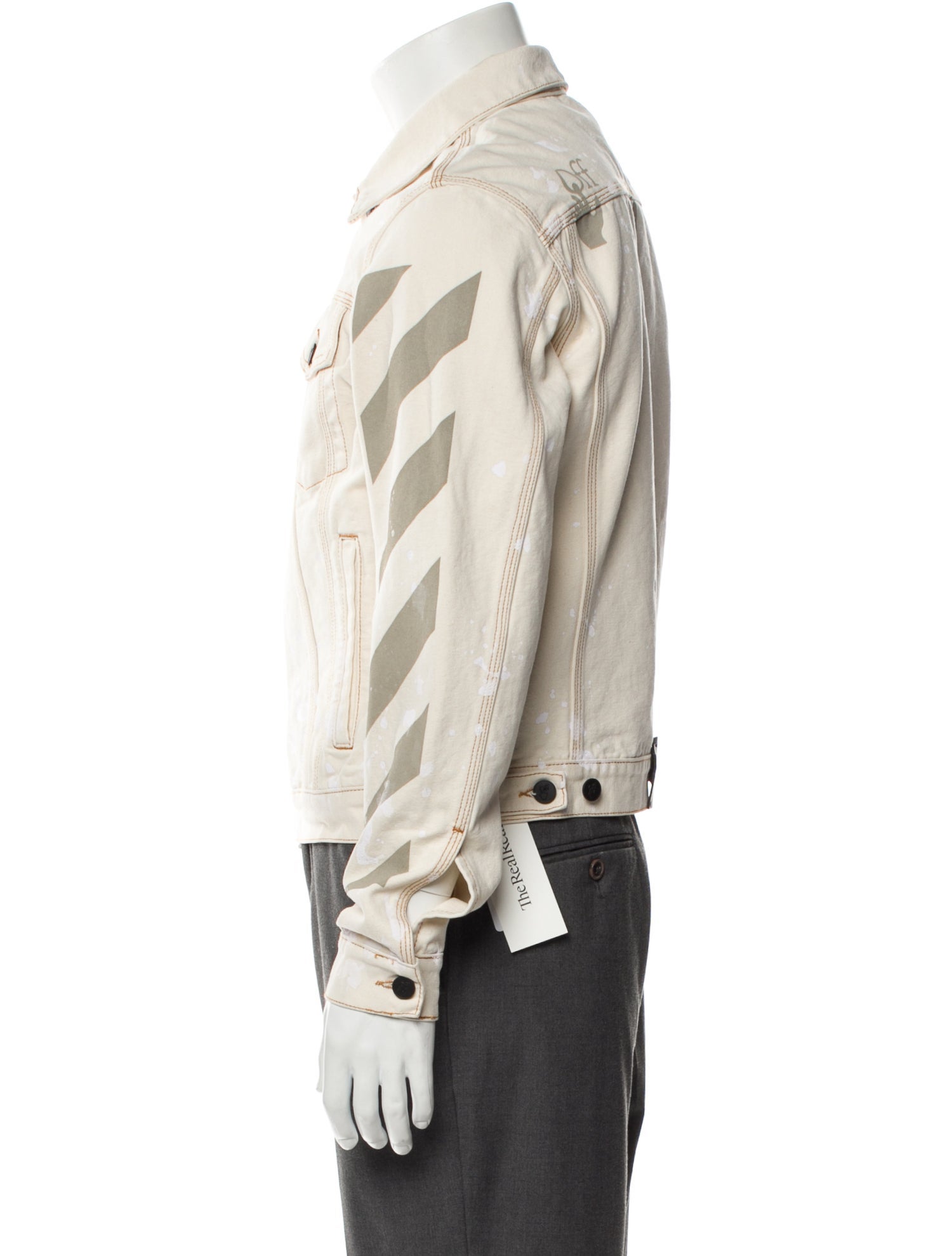 Off-White 2020 Diagonals Splatter Trucker Jacket